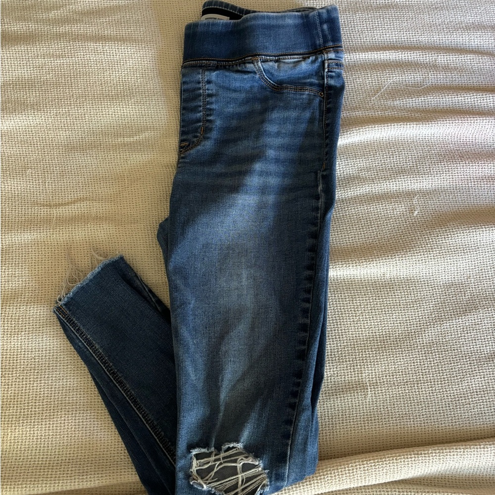 Old Navy Dark Blue Distressed Skinny Jeans